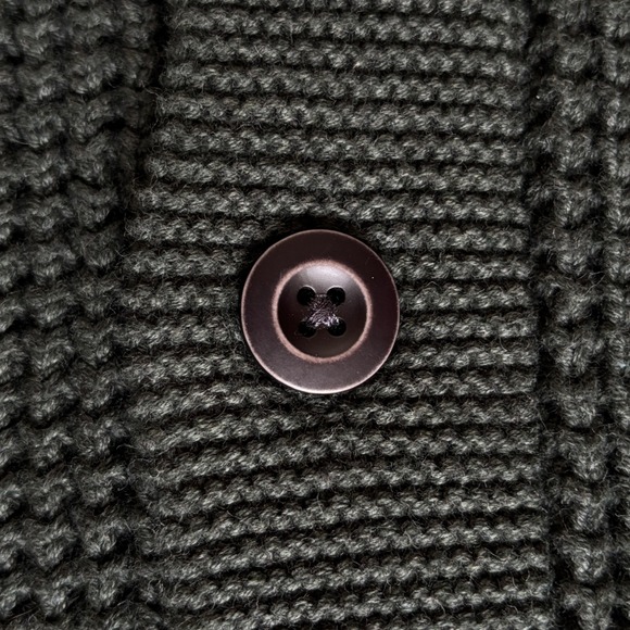 NWOT LL Bean Organic Cotton Waffle Knit Cardigan Shawl Neck Sweater. Sz XL Green - Picture 14 of 14